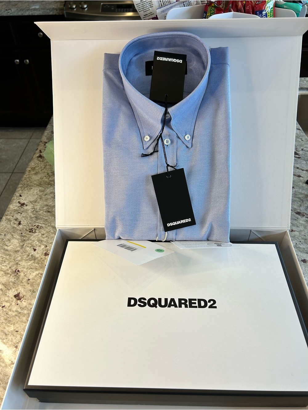 DSQUARED2 Men's Pale Blue Button-Down Shirt